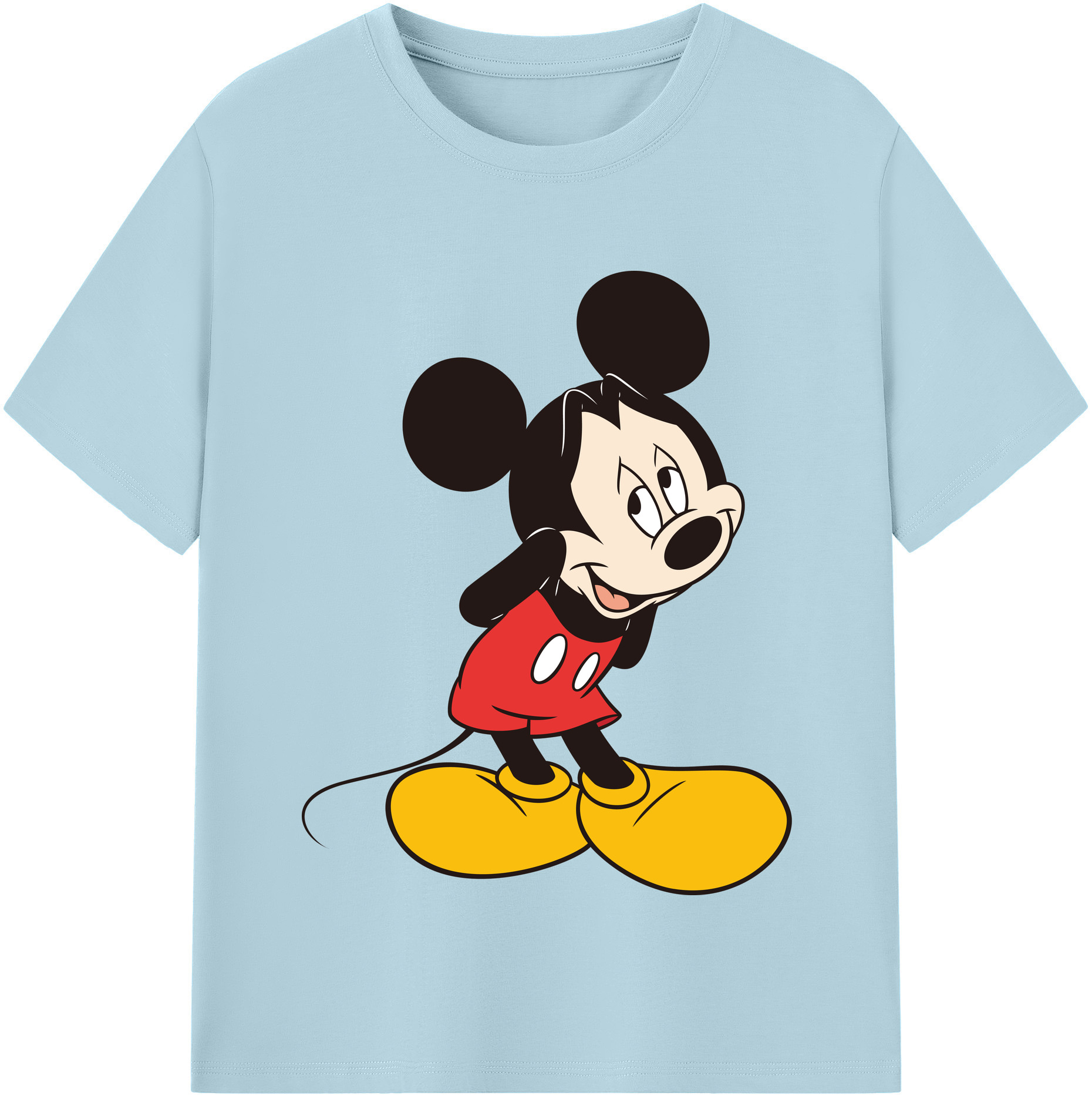 （画像用） ミッキーマウス Mickey Mouse 綿100％半袖Tシャツ（フロントプリント）